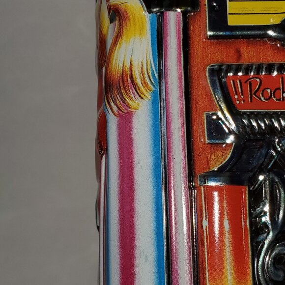 JUKEBOX COIN BANK MADE IN ENGLAND, METAL WARE, EMBOSSED ARTWORK ALL SIDES! - Picture 6 of 10